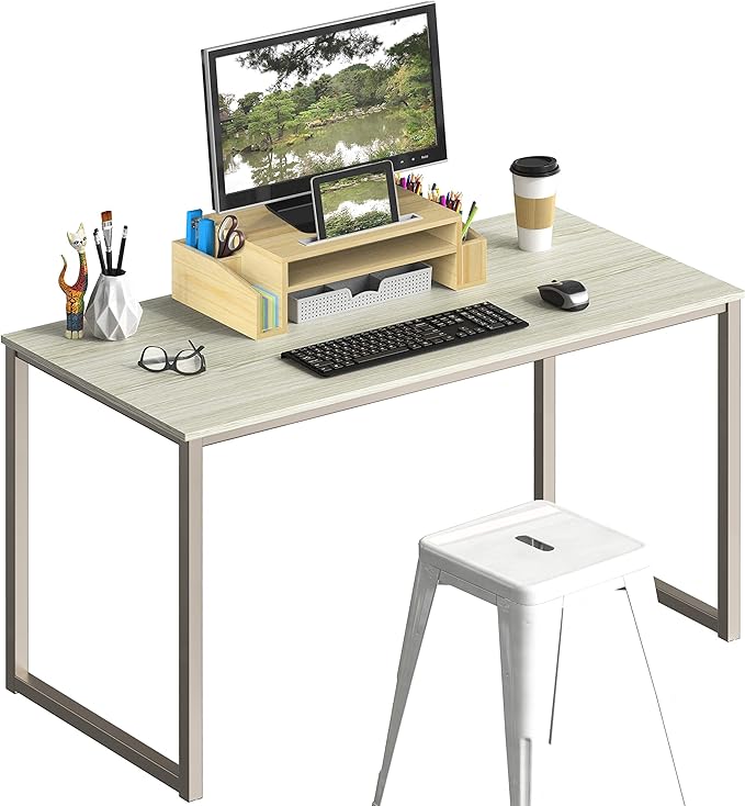 SHW Home Office 48-Inch Computer Desk, Maple - LeafyLoom