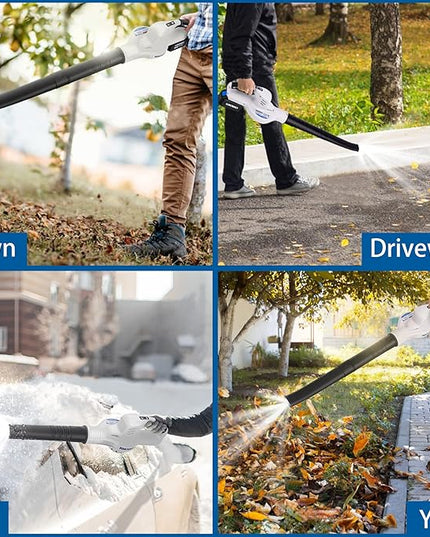 Cordless Leaf Blower 150MPH, Handheld Electric Leaf Blower with 4.0Ah Battery and Charger, 2 Speed Modes, 20V Battery Operated Leaf Blowers for Lawn Care, Patio, Blowing Leaves and Snow - LeafyLoom
