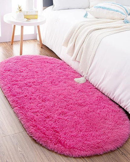 Noahas Ultra Soft Fluffy Bedroom Rugs Kids Room Carpet Modern Shaggy Area Rugs Home Decor 2.6' X 5.3', Hot Pink - LeafyLoom