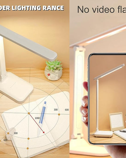 Led Desk Lamp Dimmable Desk Light Reading Lamp 3 Lighting Modes, Eye Protection Desk Lamp Desk Accessories, Study Desk Lamp Equipped USB Charger Suitable for Home Office is for Gift Giving - LeafyLoom