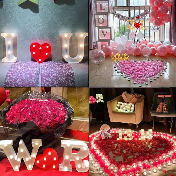 Colorful Letter LED Lights, 16 Colors Changing LED Marquee Letter Lights, Dimmable Night Lights for Wedding, Birthday, Holiday, Party, Bar, Christmas Decoration,Dorm Room Decor-Multicolor 0 - LeafyLoom