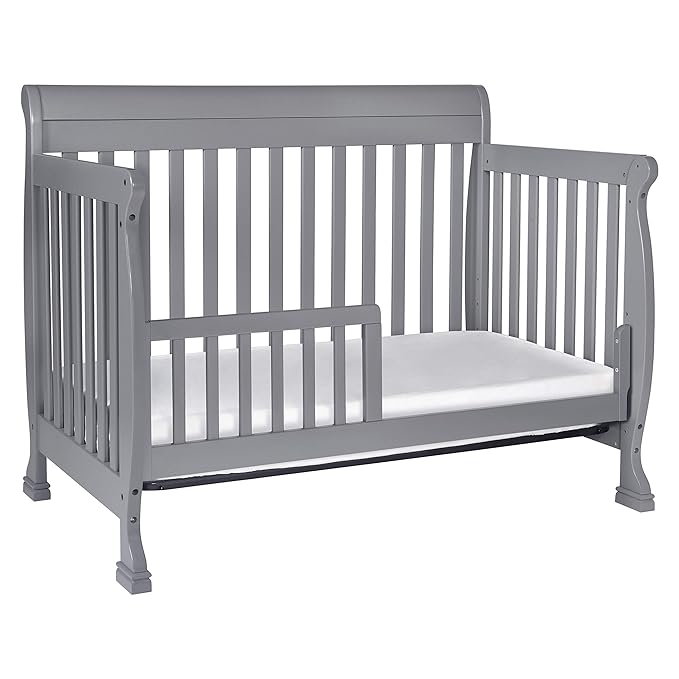 DaVinci Kalani 4-in-1 Convertible Crib in Grey, Greenguard Gold Certified - LeafyLoom