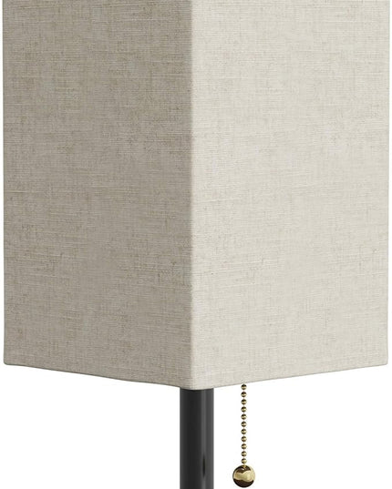 Lavish Home LED Desk Lamp with USB Charging Port - Small Bedside Table Light for Reading - Bedroom, Living or Dining Room, Dorm Decor (Linen/Brown) - LeafyLoom