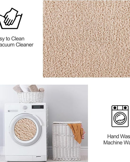 Area Rugs for Bedroom Living Room, 6x9 Ivory Super Soft Comfy Thickened Memory-Foam Indoor Carpets, Modern Aesthetic Minimalist Carpet for Boys Girls Adults Apartment Nursery Home Décor - LeafyLoom
