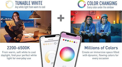 Cree Lighting Connected Max Smart Led Bulb Par38 Outdoor Flood Tunable White + Color Changing, 2.4 Ghz, Compatible with Alexa and Google Home, No Hub Required, Bluetooth + WiFi, Pack of 4 CreeLighting