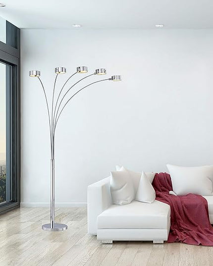 Artiva USA 88" Micah Arched Floor Lamp with Dimmer - LeafyLoom
