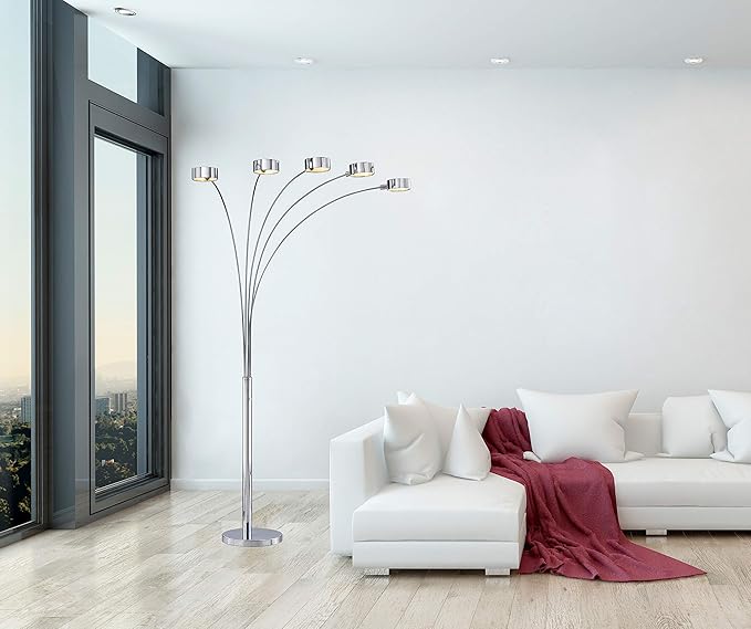 Artiva USA 88" Micah Arched Floor Lamp with Dimmer - LeafyLoom