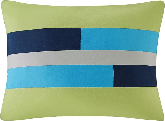 Comfort Spaces Casual Comforter Set Sporty Design, Vibrant Color, Active Lifestyle Boys Bedroom Décor, All Season Soft Microfiber Bedding Set, Decorative Pillow, Sham Navy/Blue Twin/Twin XL 3 Piece - LeafyLoom