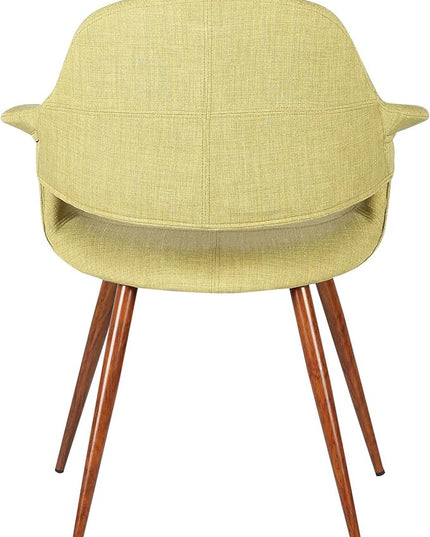 Armen Living Phoebe Mid-Century Modern Fabric Upholstered Dining Chair, Green - LeafyLoom