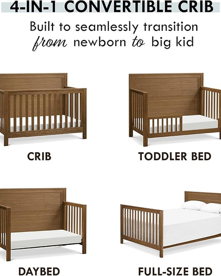DaVinci Fairway 4-in-1 Convertible Crib in Stablewood, Greenguard Gold Certified - LeafyLoom