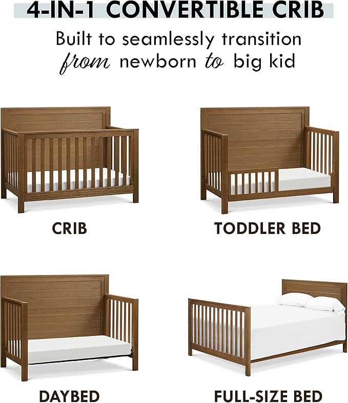 DaVinci Fairway 4-in-1 Convertible Crib in Stablewood, Greenguard Gold Certified - LeafyLoom