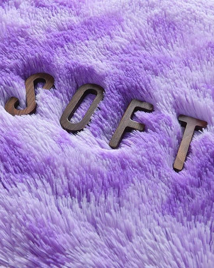 5x8 Large Area Rugs for Living Room, Super Soft Fluffy Modern Bedroom Rug, Tie-Dyed Purple Indoor Shag Fuzzy Carpets for Girls Kids Nursery Room Home Decor - LeafyLoom