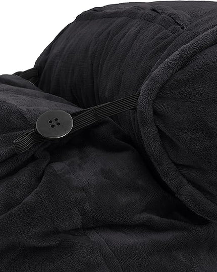 Husband Pillow XXL Cover Only Black, Cozy Microfiber Bed Rest Pillow Cover with Arms - Array of Colors - Generous Side and Back Pockets for Your Favorite Comfy Reading Pillow - LeafyLoom