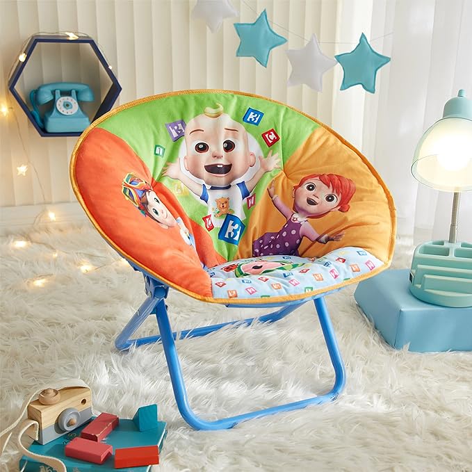 Idea Nuova Cocomelon Saucer Chair, Relaxing, Foldable, Polyester - LeafyLoom