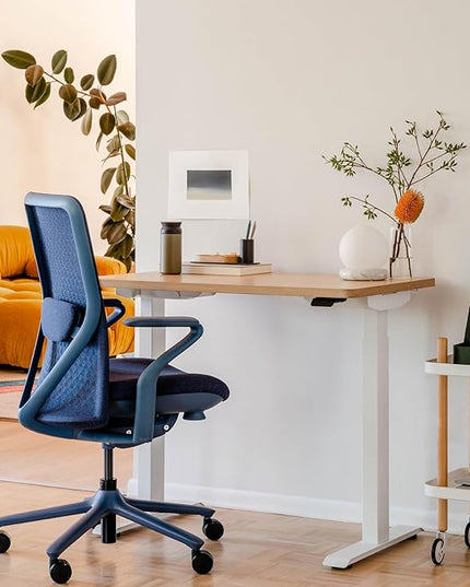 Branch Verve Chair - High Performance Executive Office Chair with Contoured Seat Back and Adjustable Lumbar Rest - High Density Foam Cushion with Aluminum Base - Up to 275 lbs - Cobalt - LeafyLoom