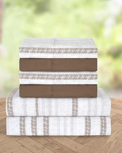 Elegant Comfort Softest and Coziest 4-Piece Sheet Set - 1500 Premium Hotel Quality Microfiber - Deep Pocket, Wrinkle Resistant 4-Piece Floral Bed Sheet Set, Twin, Traci Linen - LeafyLoom