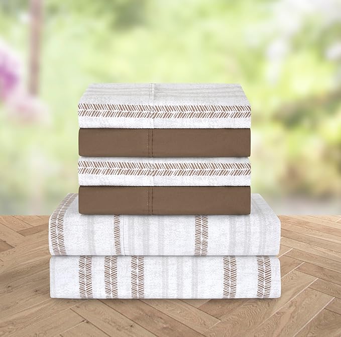 Elegant Comfort Softest and Coziest 4-Piece Sheet Set - 1500 Premium Hotel Quality Microfiber - Deep Pocket, Wrinkle Resistant 4-Piece Floral Bed Sheet Set, Twin, Traci Linen - LeafyLoom