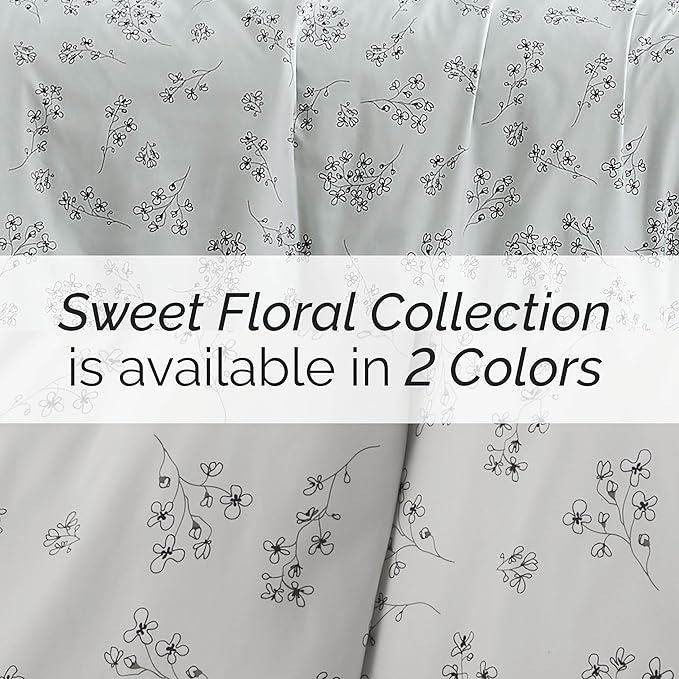 Southshore Fine Living, Inc. 3-Piece Full/Queen Comforter Set, Down Alternative All-Season Floral Comforter with Matching Shams, Soft Flowered Bedspread, Full or Queen Bedding, Sweet Florals Blue - LeafyLoom