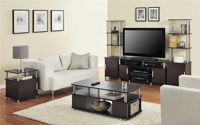 Ameriwood Home Carson TV Stand for TVs up to 50", Cherry/Black - LeafyLoom