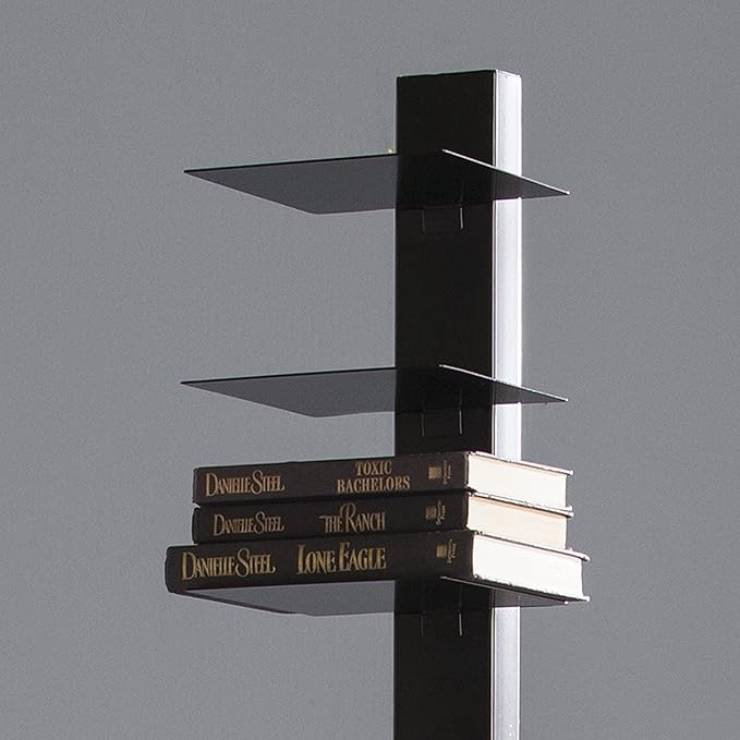 SEI Furniture 12 shelf Metal Spine Book Tower, Black - LeafyLoom