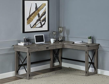 NicBex Kimberly-DW-00031-LWJ Home Office Desks, 67"x55"x30", Gray - LeafyLoom