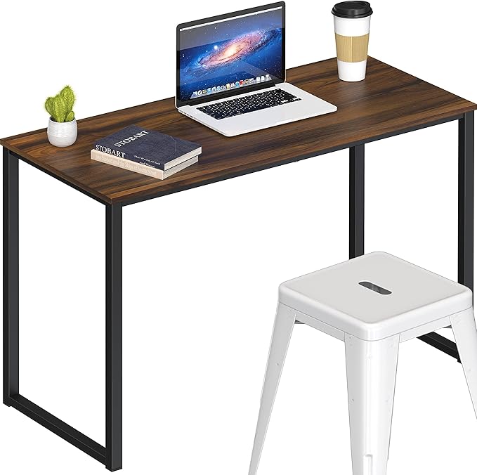 SHW Home Office 32-Inch Computer Desk, Walnut - LeafyLoom