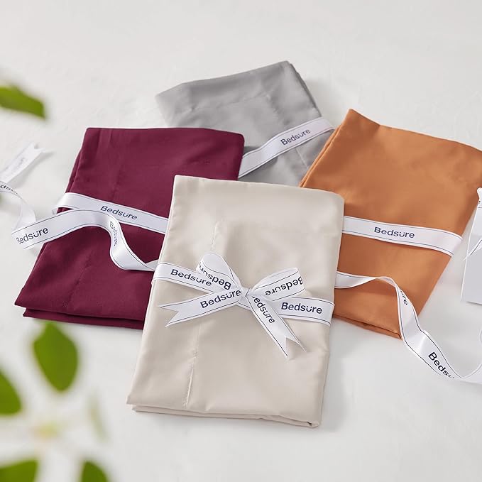 Bedsure Burgundy King Size Comforter Set - 7 Pieces Solid King Bed in a Bag, King Bed Set Burgundy with Comforters, Sheets, Pillowcases & Shams - LeafyLoom