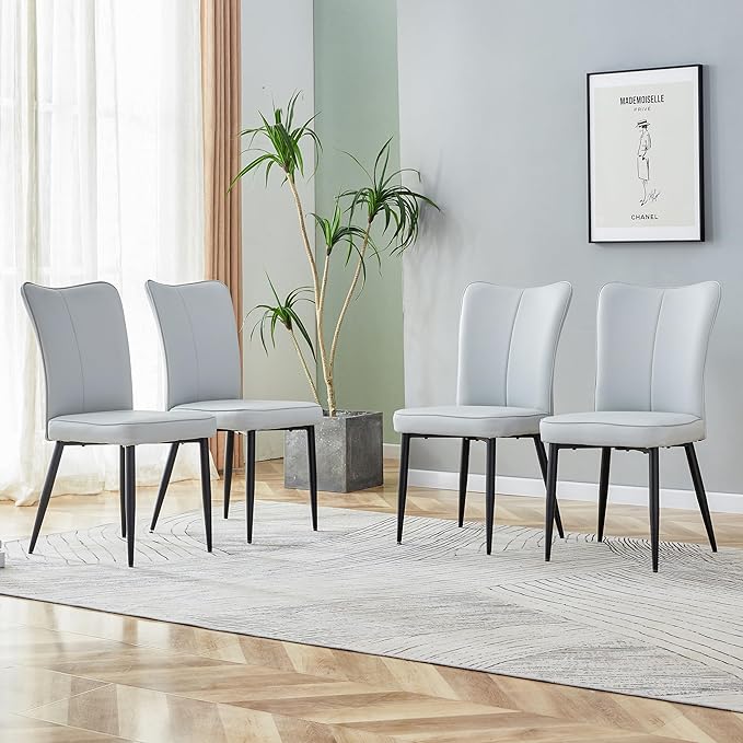 NicBex Haerin-SD-00297-LWJ Dining Chairs, 17.3"x17.3"x35", Light Gray - LeafyLoom