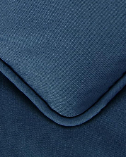 Amazon Basics All-Season Down-Alternative 3 Piece Comforter Bedding Set, King, Navy Blue, Pinch Pleat With Piped Edges - LeafyLoom