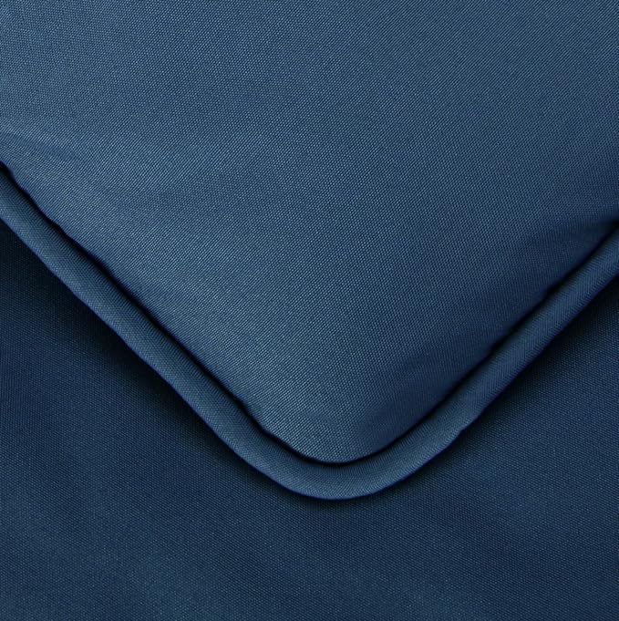 Amazon Basics All-Season Down-Alternative 3 Piece Comforter Bedding Set, King, Navy Blue, Pinch Pleat With Piped Edges - LeafyLoom