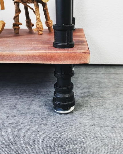 3 Tier Industrial Pipe Bookcase, Rustic Farmhouse Bookshelf with Solid Wood for Living Room, Kitchen, Office - LeafyLoom