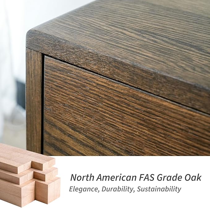 Night Stand, Mid Century Modern Nightstand w/2 Drawers, Boho Nightstand, Small Nightstand, Oak Bedroom Nightstand, Solid Wood Bedside Table, 17.72 W x 15.75 D x 19.69 H Inches(Walnut) - LeafyLoom