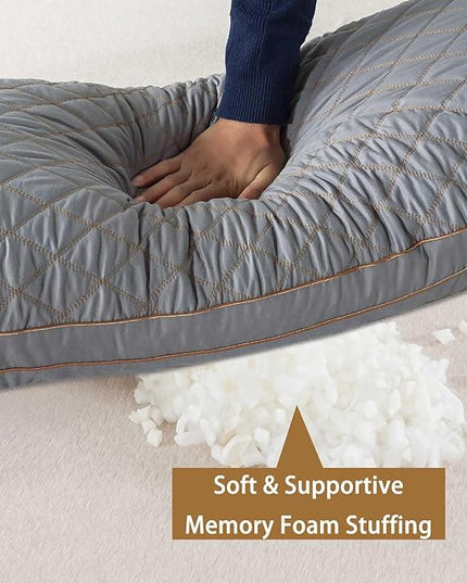 WhatsBedding Memory Foam Body Pillow for Adults, Long Body Pillow for Sleeping, Full Body Pillow for Bed - 20x54 inch, Dark Grey - LeafyLoom