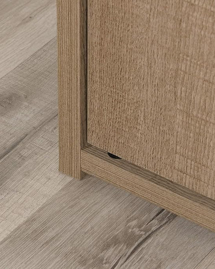 Sauder Beginnings Bookcase With Doors/ Book shelf, Summer Oak finish - LeafyLoom