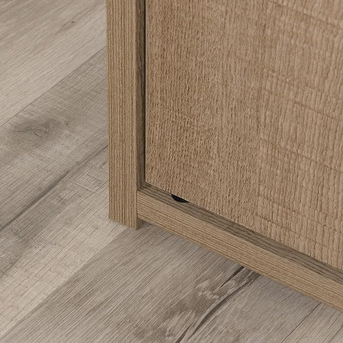 Sauder Beginnings Bookcase With Doors/ Book shelf, Summer Oak finish - LeafyLoom