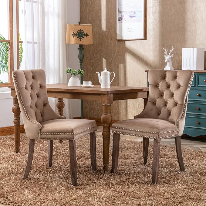 NicBex Haerin-SD-00114-LWJ Dining Chairs, 25.5"x19.7"x37.4", Khaki - LeafyLoom