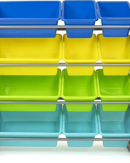 Humble Crew Toy Storage Organizer, Grey/Blue/Green/Yellow 34x11x31 inches,12x9x6 inches,16xx12x6 inches - LeafyLoom