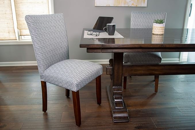 HomePop Parsons Classic Upholstered Accent Dining Chair, Set of 2, Shades Blue - LeafyLoom