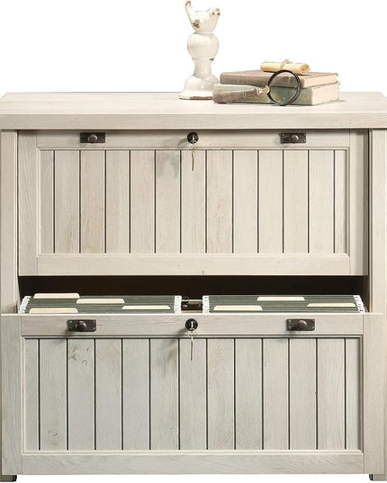 Sauder Costa Lateral File, Chalked Chestnut finish - LeafyLoom