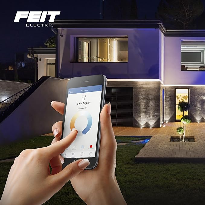 Feit Electric A19 Smart LED Light Bulb, 60W Equivalent, Tunable White, Alexa & Google Home Compatible, 2.4 GHz Wi-Fi, 90+ CRI, Non-Dimmable, 800 Lumens, 25,000-Hour Lifetime, OM60/CCT/CA/AG FeitElectricCompany