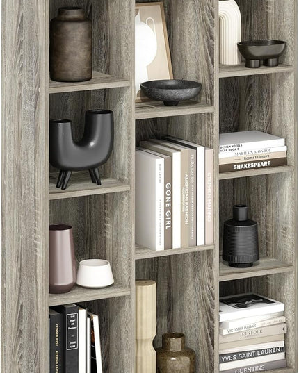Furinno Luder 11-Cube Reversible Open Shelf Bookcase, French Oak - LeafyLoom