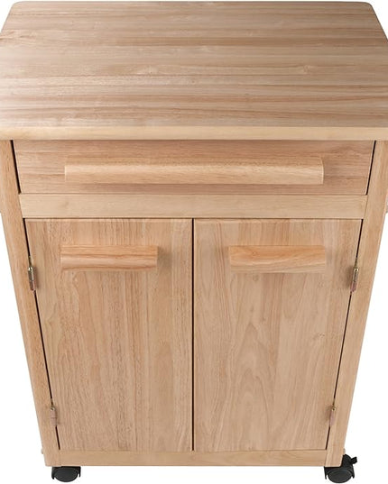 Winsome Wood Kitchen Cart, Natural, Single Drawer (82027) - LeafyLoom