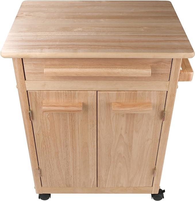 Winsome Wood Kitchen Cart, Natural, Single Drawer (82027) - LeafyLoom
