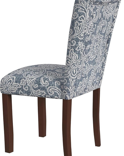 HomePop Classic Parsons Dining Chairs, Pack of 2, Denim Jacobean Print - LeafyLoom