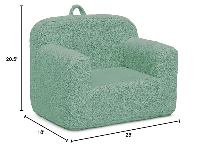 Delta Children Cozee Sherpa Chair, Sage - LeafyLoom