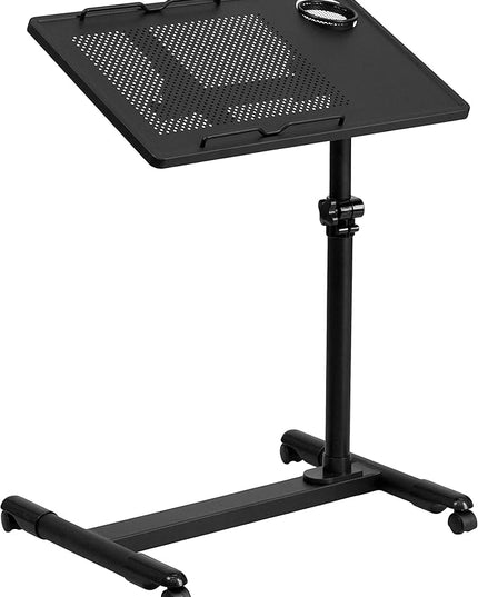 Flash Furniture Macon Black Adjustable Height Steel Mobile Computer Desk - LeafyLoom