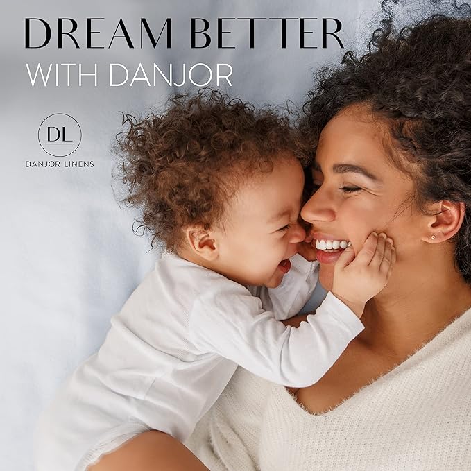 Danjor Linens Full Size Sheets Set - 6 Piece Set Including 4 Pillowcases- Deep Pockets - Breathable, Soft Bed Sheets - Wrinkle Free - Machine Washable - Ice Blue Bed Sheets - 6 pc - LeafyLoom