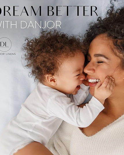 Danjor Linens Twin Sheets Set - Hotel Luxury Essential Bedding - 4 pc Soft Bedding & Pillowcases Set with Deep Pockets - Breathable Bed Sheets, Wrinkle Free - Ice Blue Sheets - LeafyLoom