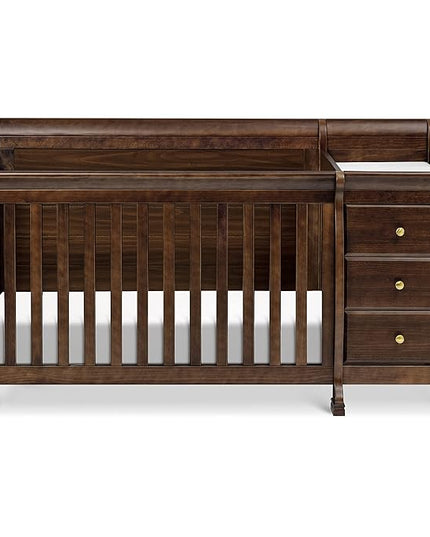 DaVinci Kalani 4-in-1 Convertible Crib and Changer Combo in Espresso - LeafyLoom