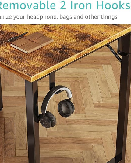 Lufeiya 40 inch Computer Desk with 4 Drawers, Kids Student Small Desks for Home Office Small Space, Work PC Desk Table for Bedroom, Rustic Brown - LeafyLoom